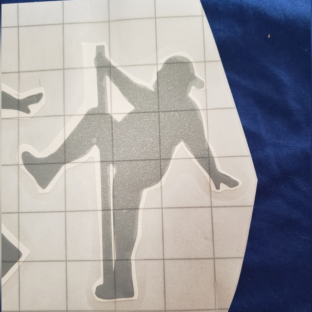 Dad bod rocking a stripper pole. Car decal